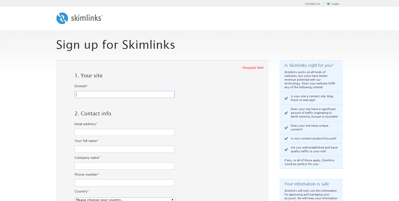Skimlinks Review - Sign Up